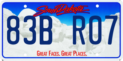 SD license plate 83BR07
