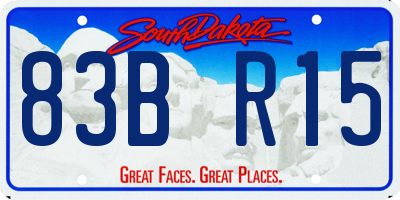 SD license plate 83BR15