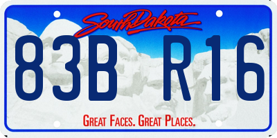 SD license plate 83BR16