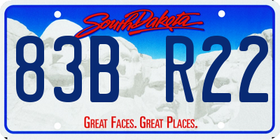 SD license plate 83BR22