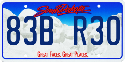 SD license plate 83BR30