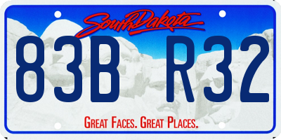 SD license plate 83BR32