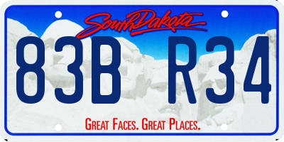 SD license plate 83BR34