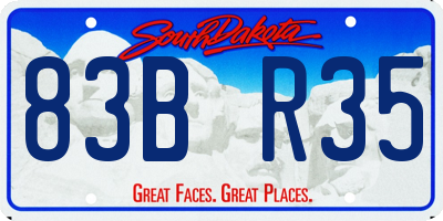 SD license plate 83BR35