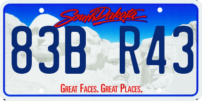 SD license plate 83BR43