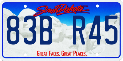 SD license plate 83BR45