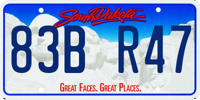 SD license plate 83BR47