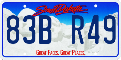 SD license plate 83BR49