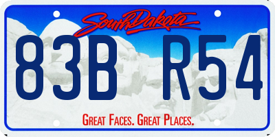SD license plate 83BR54