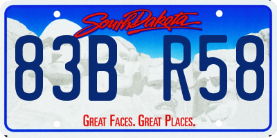 SD license plate 83BR58