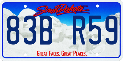 SD license plate 83BR59