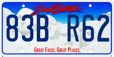 SD license plate 83BR62