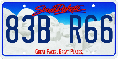 SD license plate 83BR66