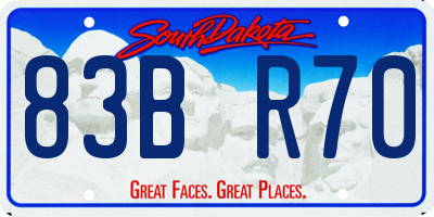 SD license plate 83BR70