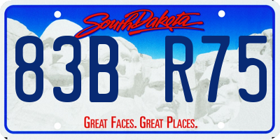 SD license plate 83BR75