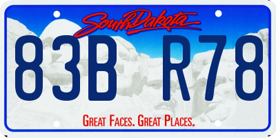 SD license plate 83BR78