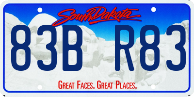 SD license plate 83BR83
