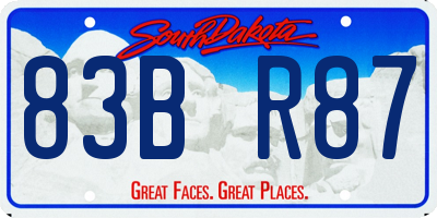 SD license plate 83BR87