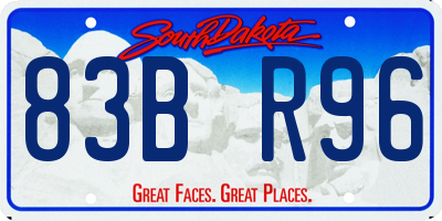 SD license plate 83BR96