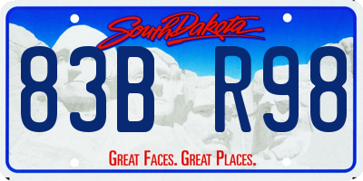 SD license plate 83BR98