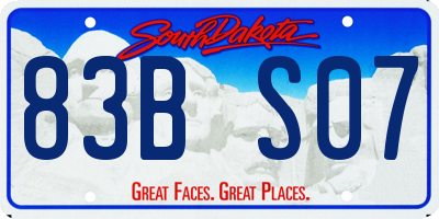 SD license plate 83BS07