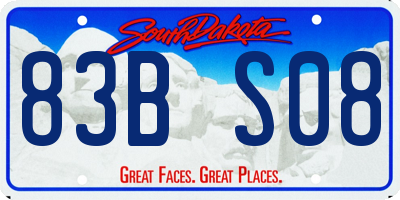 SD license plate 83BS08