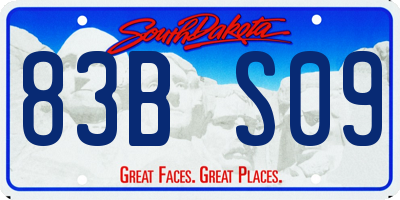 SD license plate 83BS09