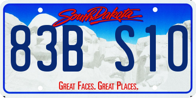 SD license plate 83BS10
