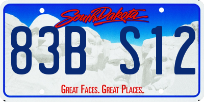 SD license plate 83BS12