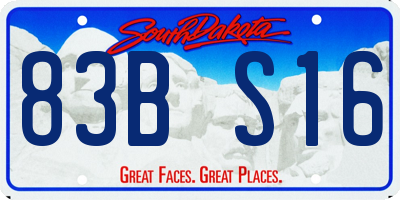 SD license plate 83BS16