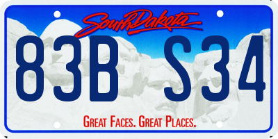 SD license plate 83BS34