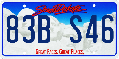 SD license plate 83BS46
