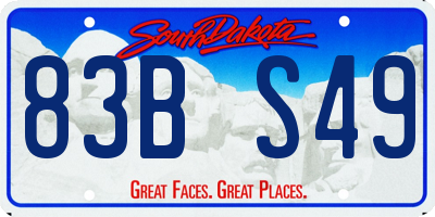 SD license plate 83BS49