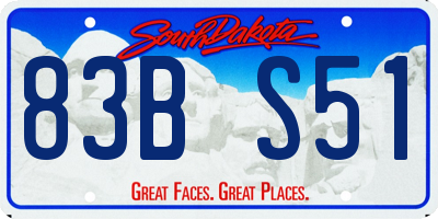 SD license plate 83BS51