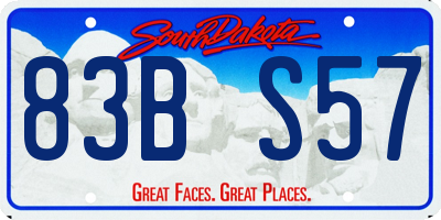SD license plate 83BS57