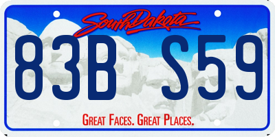 SD license plate 83BS59