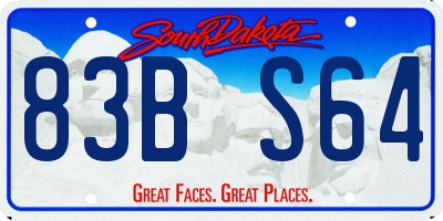 SD license plate 83BS64