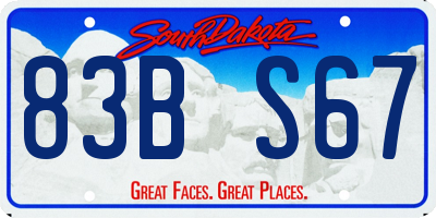 SD license plate 83BS67