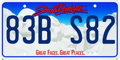 SD license plate 83BS82
