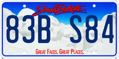 SD license plate 83BS84
