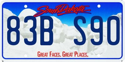 SD license plate 83BS90