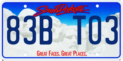 SD license plate 83BT03