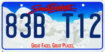 SD license plate 83BT12