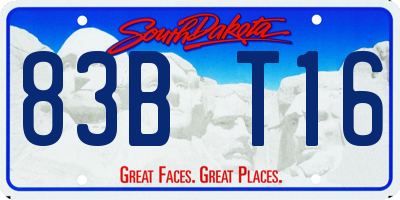 SD license plate 83BT16