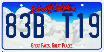 SD license plate 83BT19