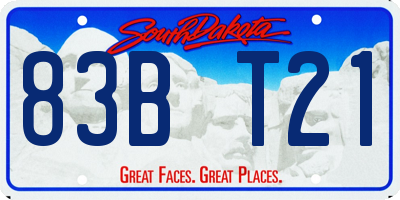 SD license plate 83BT21