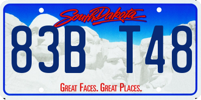 SD license plate 83BT48