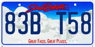 SD license plate 83BT58