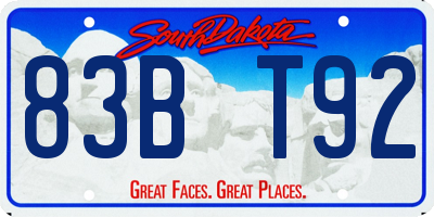 SD license plate 83BT92
