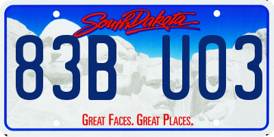 SD license plate 83BU03